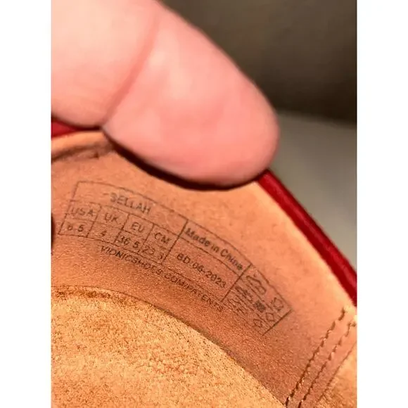 Vionic Red Suede Penny Loafers - Picture 8 of 9